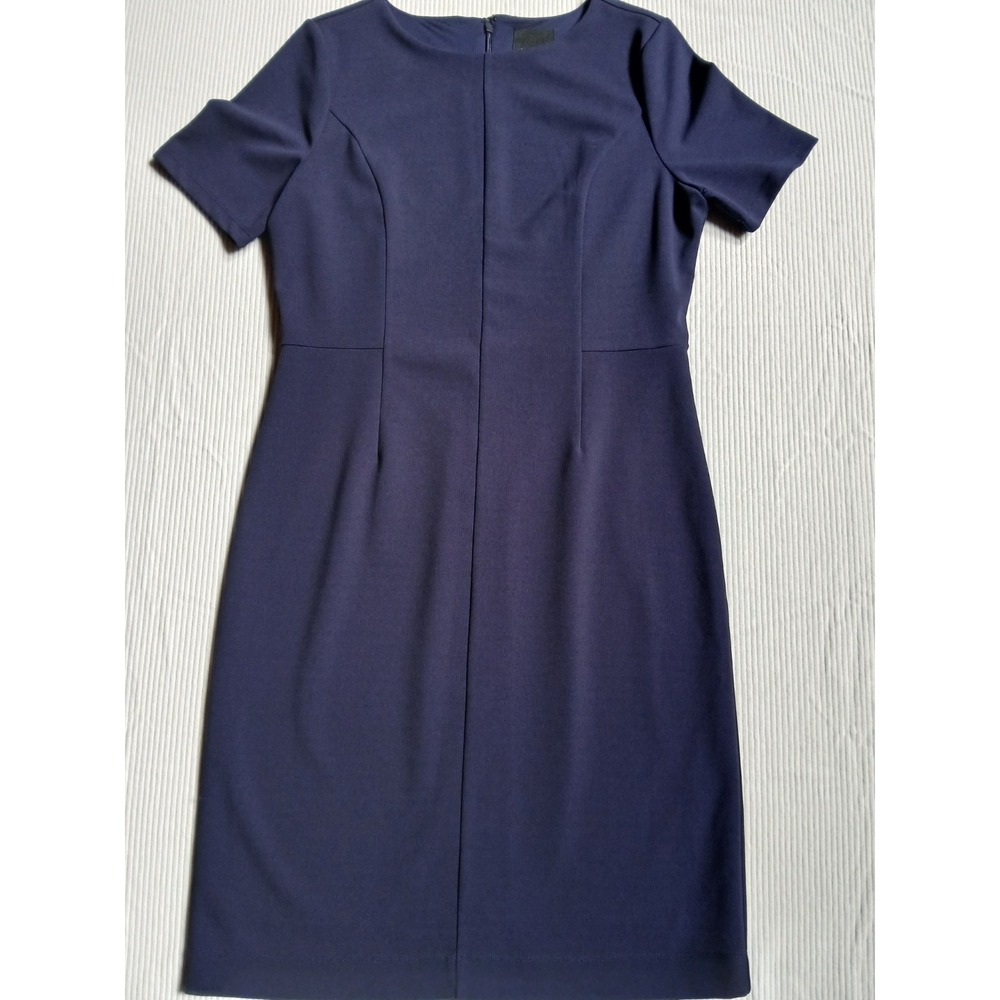 Alex Marie Navy Blue Short Sleeve Sheath Dress Size M Professional Workwear